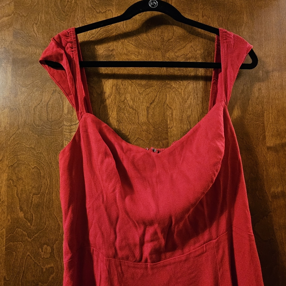 Anthropologie/ Reformation Bryson Cherry Red Dress NWT